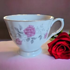 5 Vtg Hebei Victorian Tea Coffee Cups Gold Accents Roses Porcelain